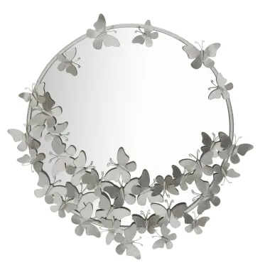 LUSTRO FARFALLE Okrągłe Srebrne 74x4x75 cm